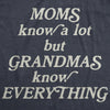 Womens Moms Know A Lot But Grandmas Know Everything Tshirt Funny Mothers Day Family Tee