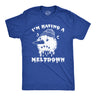 Mens I'm Having A Meltdown Tshirt Funny Winter Snowman Anxiety Novelty Tee