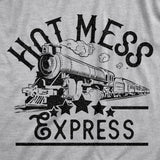 Womens Hot Mess Express Tshirt Funny Train Hangover Novelty Party Tee