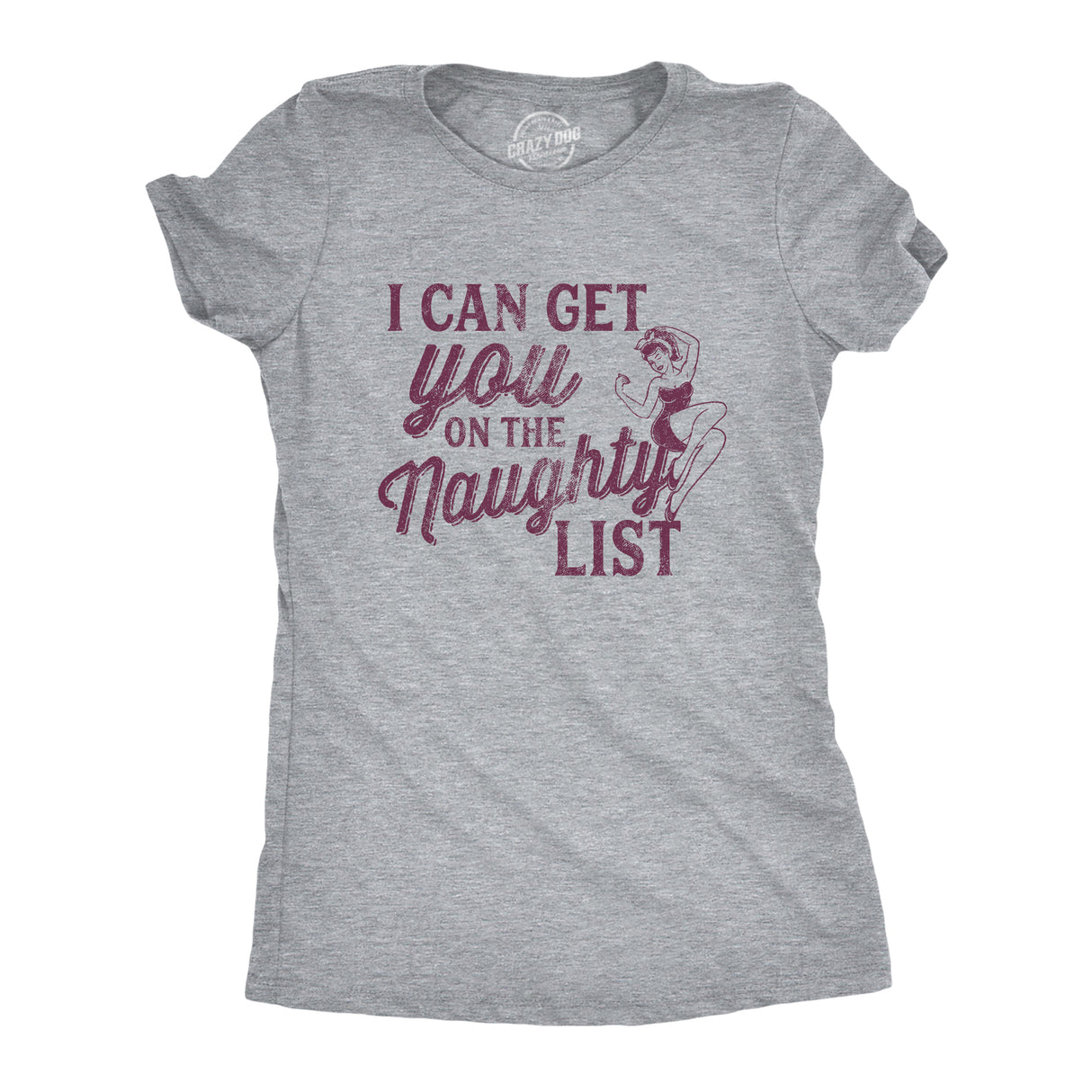 Womens I Can Get You On The Naughty List Tshirt Funny Santa Christmas Graphic Tee