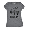 Womens I Like Crafts T shirt Funny Beer Lover Brewer Drinking Party for Her Tee