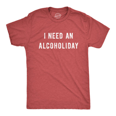 Mens I Need An Alcoholiday Tshirt Funny Festive Christmas Drinking Party Graphic Novelty Tee