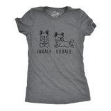 Womens Inhale Exhale French Bulldog Tshirt Funny Farting Yoga Puppy Lover Dog Tee