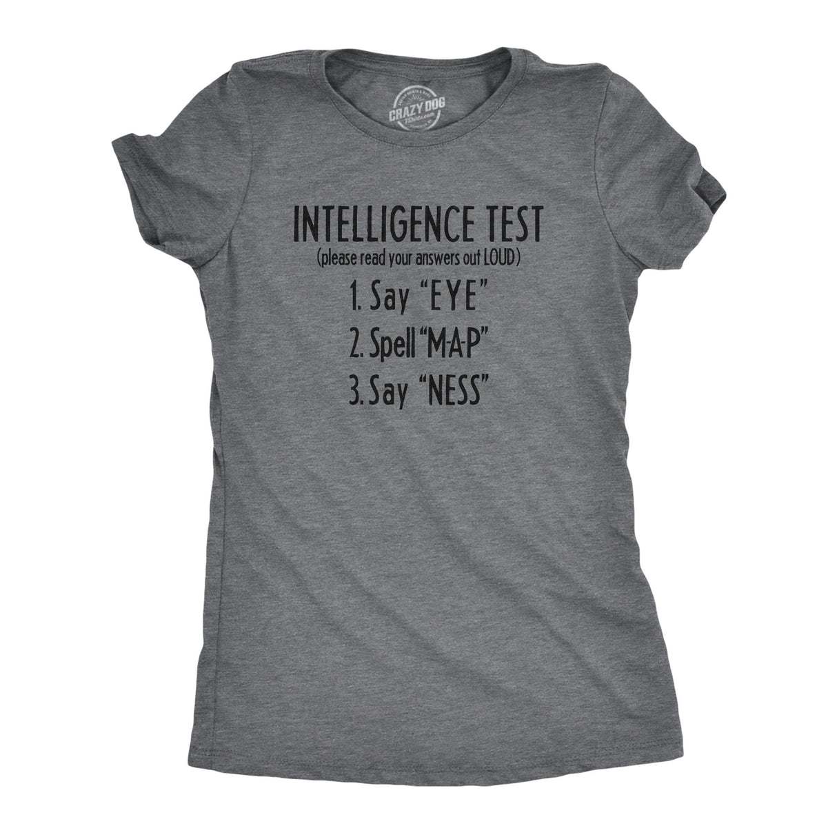 Womens Intelligence Test Eye MAP NESS Tshirt Funny Secret Message Novelty Humor Tee