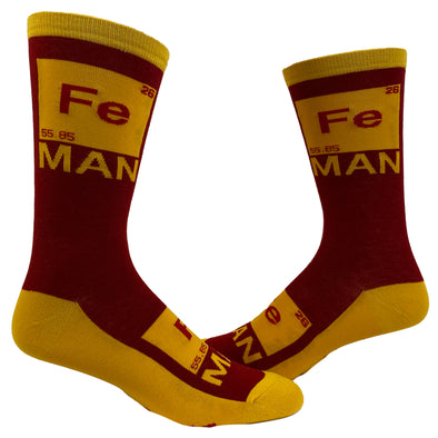 Men's Iron Man Socks Funny Comic Hero Movie Science Chemistry Graphic Novelty Footwear
