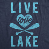 Womens Live Love Lake Tshirt Funny Summer Cottage Outdoors Vacation Novelty Tee