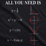 Womens All You Need Is Love Equation Tshirt Funny Nerdy Math Tee