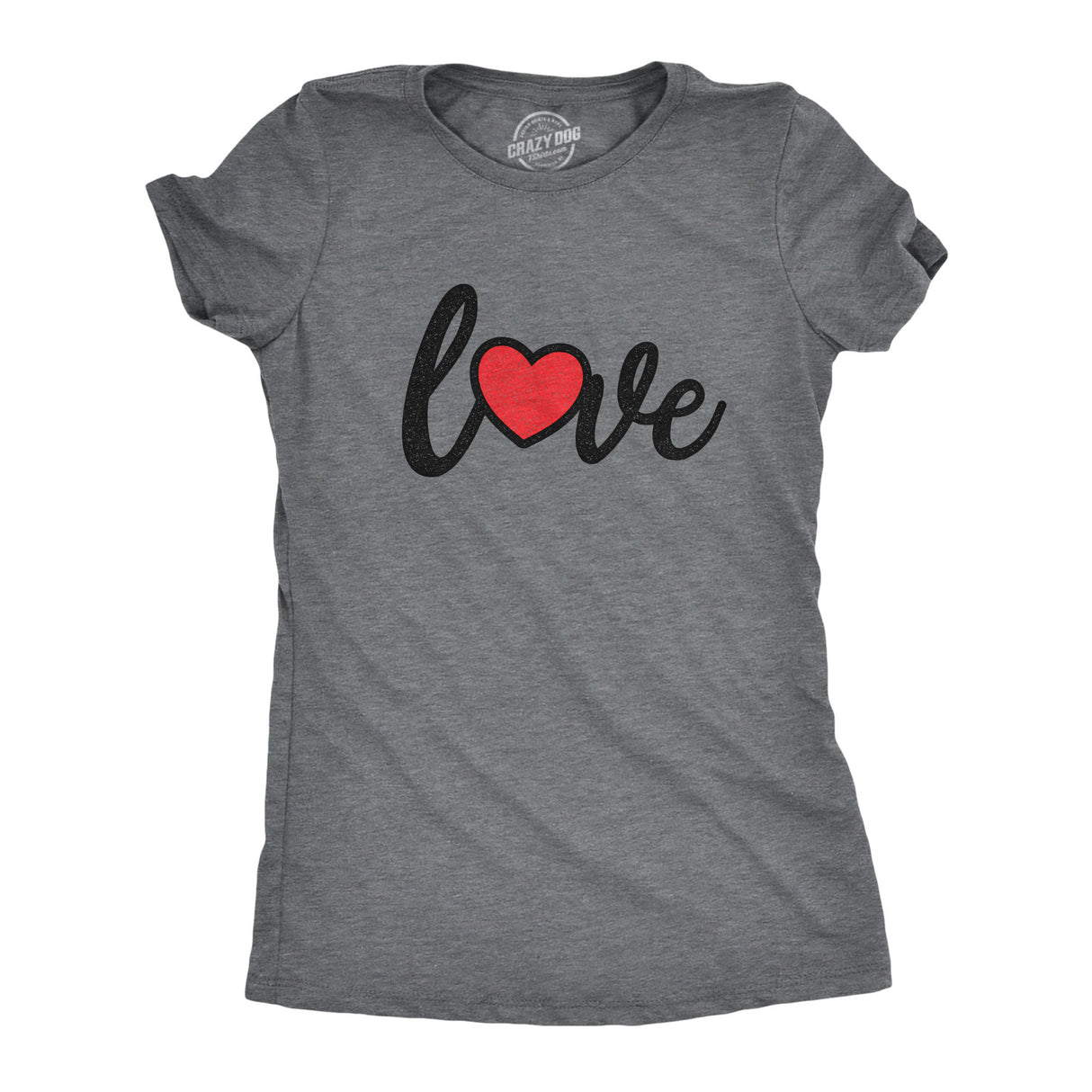 Womens Love Script Heart Tshirt Cute Flirty Date Tee