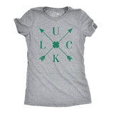 Womens Luck Arrows T Shirt Cute Shamrock Saint Patricks Day Patty Outfit Irish