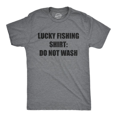 Mens Lucky Fishing Shirt Do Not Wash Tshirt Funny Fisherman Angler Graphic Tee