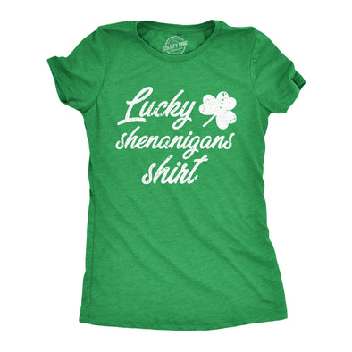Womens Lucky Shenanigans Shirt Funny Saint Patricks Day Parade Tee