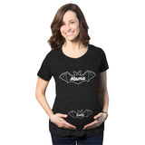 Maternity Mama Bat Baby Bat Pregancy Tee Funny Halloween Baby Announcement Graphic Tee
