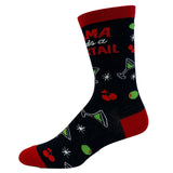 Women's Mama Needs A Cocktail Socks Funny Mothers Day Drinking Liquor Graphic Novelty Footwear
