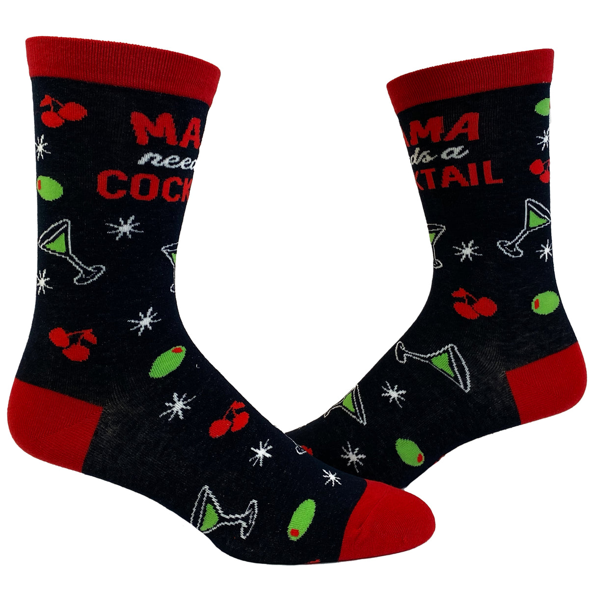 Women's Mama Needs A Cocktail Socks Funny Mothers Day Drinking Liquor Graphic Novelty Footwear