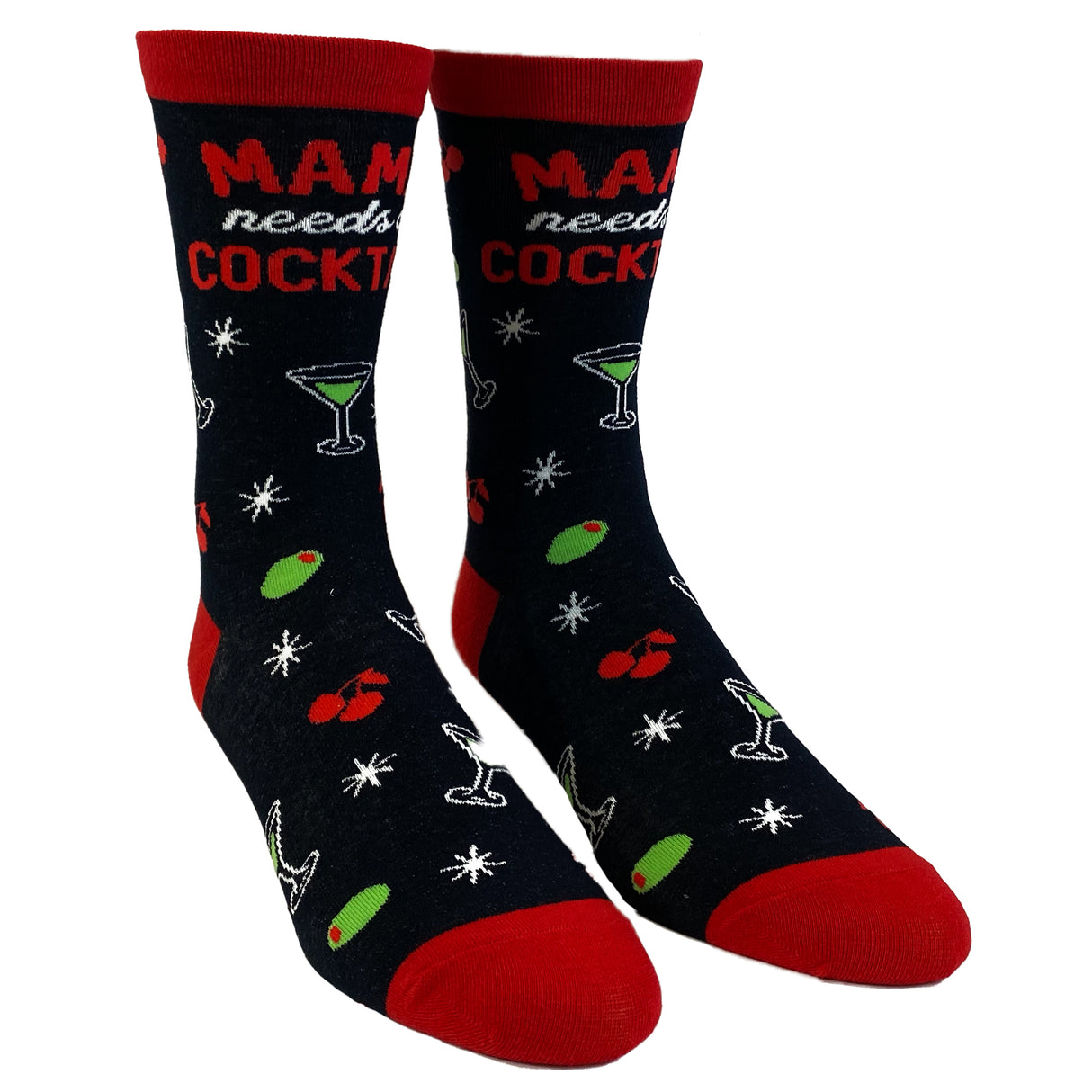 Women's Mama Needs A Cocktail Socks Funny Mothers Day Drinking Liquor Graphic Novelty Footwear