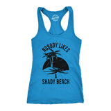 Womens Shady Beach Funny Tees Sleeveless Tops Gym Workout Lifting Novelty Fitness Tank