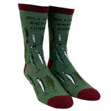 Men's Only Happy When I'm Fishing Socks Funny Fathers Day Fishmerman Lures Graphic Footwear