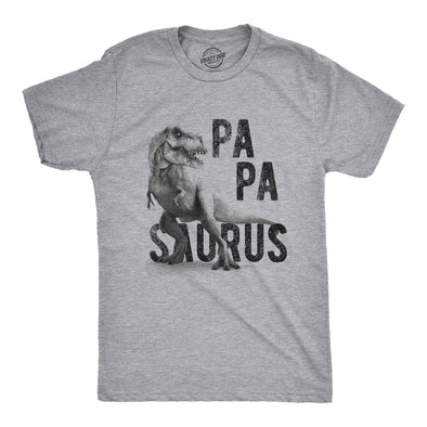 Mens Papasaurus Tshirt Funny Trex Dinosaur Fathers Day Graphic Novelty Tee
