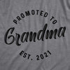 Womens Promoted To Grandma 2021 Tshirt Funny New Baby Family Graphic Tee