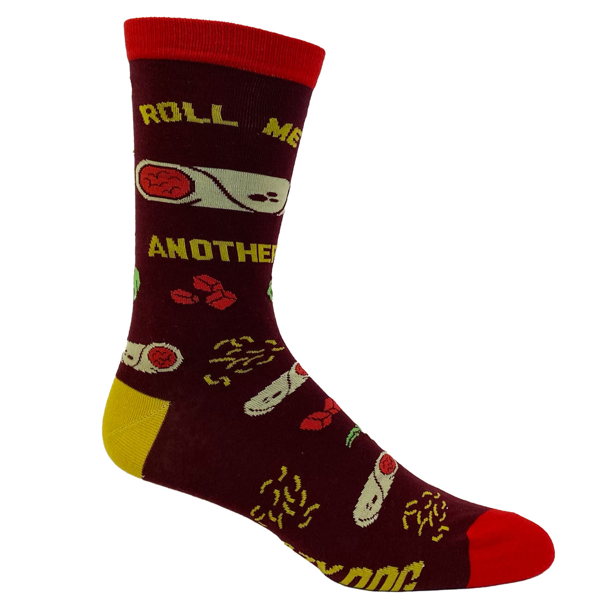 Men's Roll Me Another Burrito Socks Funny Mexican Food Guac Sarcastic Novelty Footwear