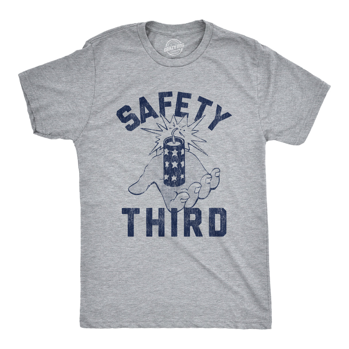 Mens Safety Third Tshirt Funny 4th of July Fireworks Show Summer Graphic Novelty Tee