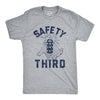 Mens Safety Third Tshirt Funny 4th of July Fireworks Show Summer Graphic Novelty Tee