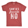 Mens Santa's Favorite Ho Tshirt Funny Christmas Party Naughty Or Nice Graphic Tee