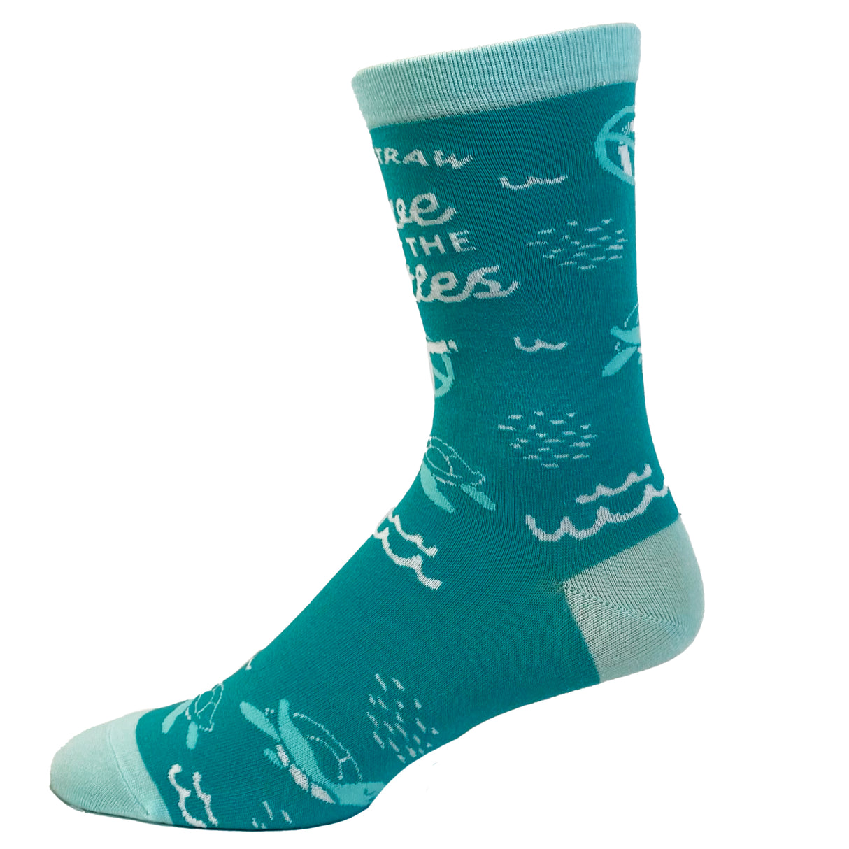 Women's Skip The Straw Save The Turtles Socks Environmental Awareness Footwear