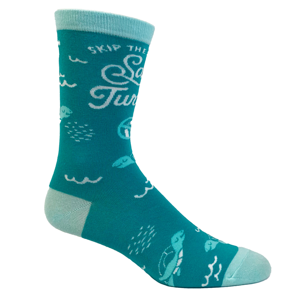 Women's Skip The Straw Save The Turtles Socks Environmental Awareness Footwear