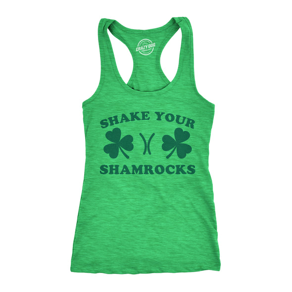 Womens Tanktop Shake Your Shamrocks Shirt Funny Saint Patricks Day Boobs Patty
