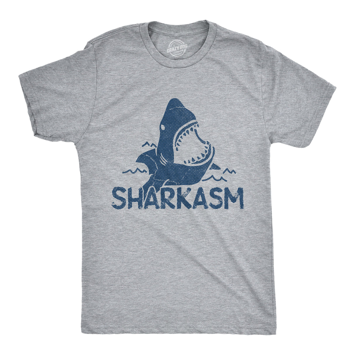 Mens Sharkasm Tshirt Funny Sarcastic Shark Summer Vacation Graphic Novelty Tee