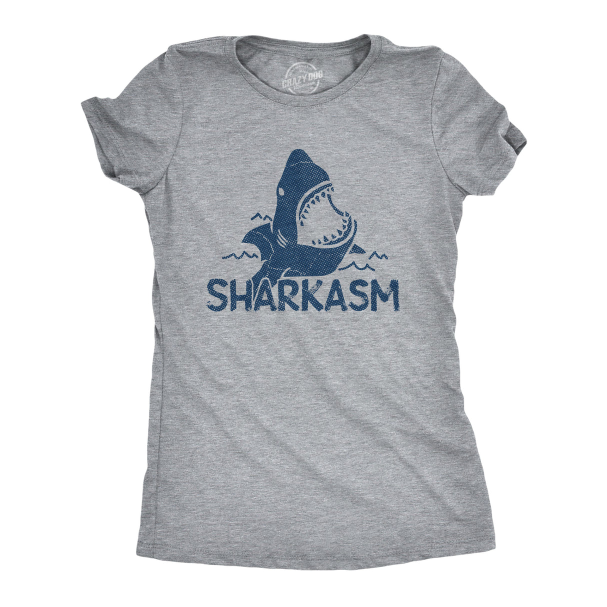 Womens Sharkasm Tshirt Funny Sarcastic Shark Summer Vacation Graphic Novelty Tee