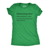 Womens Shenanigator Tshirt Funny St Patricks Day Party Parade Graphic Novelty Tee