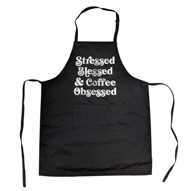 Stressed Blessed And Coffee Obsessed Cookout Apron