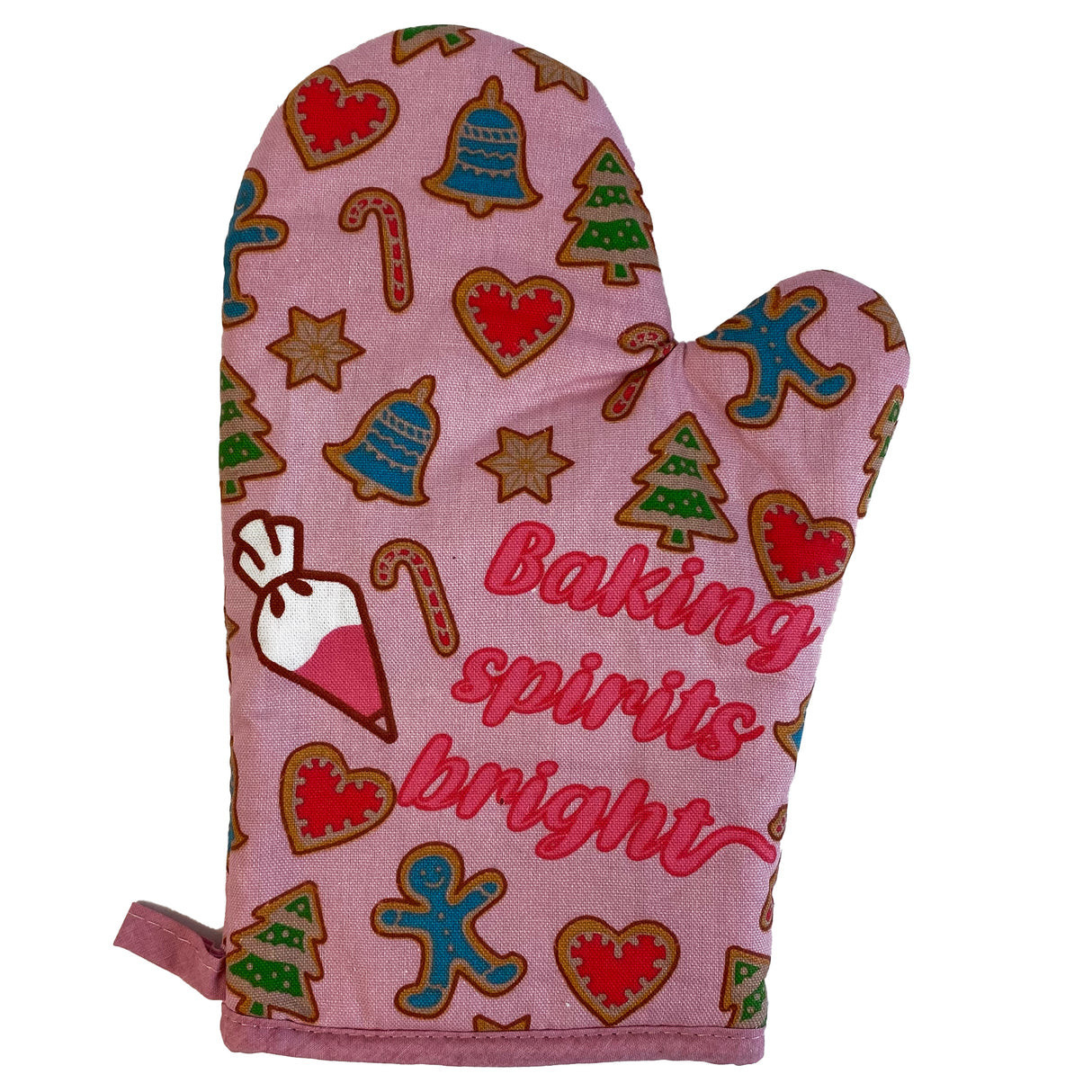 Baking Spirits Bright Oven Mitt Funny Christmas Holiday Cookie Baking Novelty Kitcken Glove