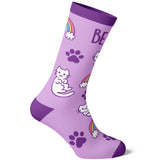 Women's Be You Socks Funny Pet Cat Lover Cute Kitty Rainbow Novelty Footwear