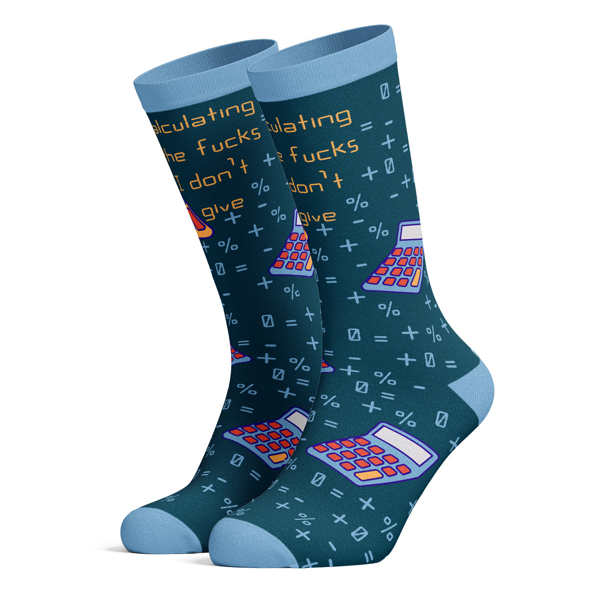 Men's Calculating The Fucks Socks Funny Sarcastic Math Nerdy Calculator Novelty Footwear