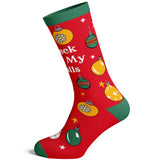 Men's Check Out My Balls Socks Funny Christmas Tree Ornaments Graphic Novelty Footwear