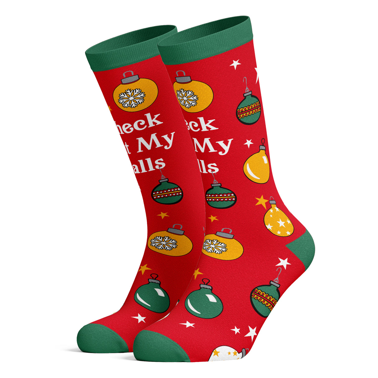 Men's Check Out My Balls Socks Funny Christmas Tree Ornaments Graphic Novelty Footwear