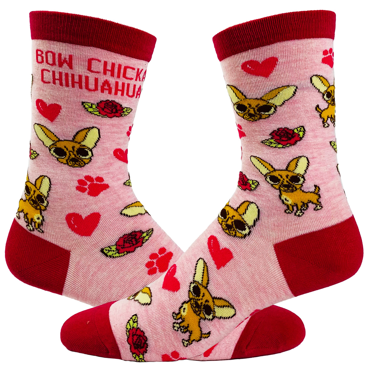 Women's Bow Chicka Chihuahua Socks Funny Pet Dog Small Breed Sarcastic Sex Footwear