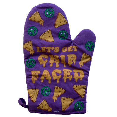 Let's Get Chip Faced Oven Mitt Funny Nachos Mexican Food Kitchen Glove