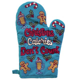 Christmas Calories Don't Count Oven Mitt Funny Holiday Baking Gingerbread Kitchen Glove