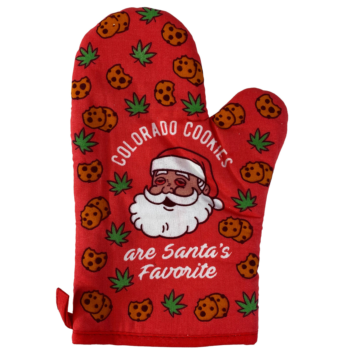 Colorado Cookies Are Santa's Favorite Oven Mitt Funny Weed Pot Edibles Christmas Novelty Kitchen Glove