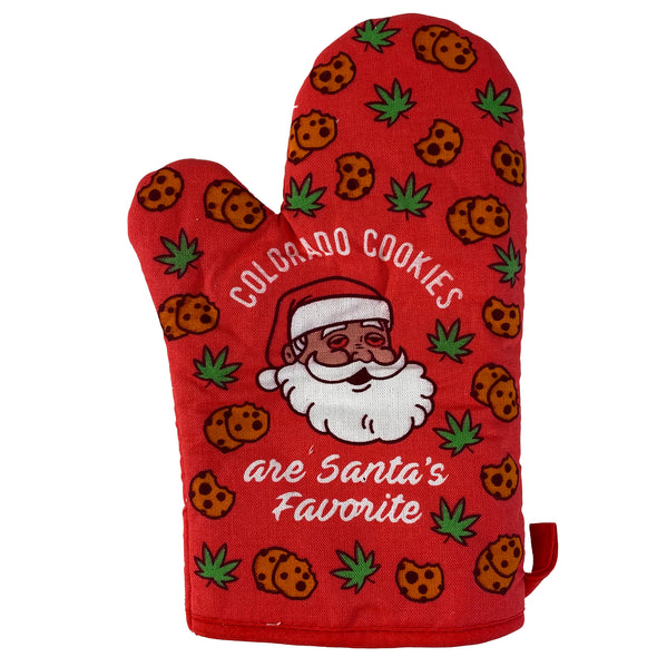 Colorado Cookies Are Santa's Favorite Oven Mitt Funny Weed Pot Edibles Christmas Novelty Kitchen Glove
