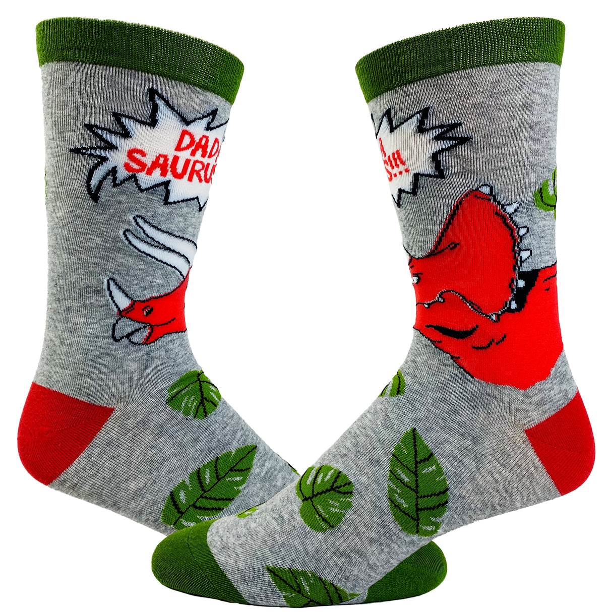 Men's Dadasaurus Socks Funny Triceratops Father's Day Dinosaur Novelty Footwear