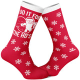 Men's I Do It For The Ho's Socks Funny Christmas Santa Claus Innuendo Graphic Novelty Footwear