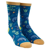 Women's Save The Floaty Potatoes Socks Funny Manatee Ocean Novelty Graphic Footwear