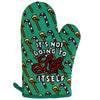 It's Not Going To Lick Itself Oven Mitt Funny Christmas Candycane Beater Cooking Kitchen Glove