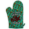 It's Not Going To Lick Itself Oven Mitt Funny Christmas Candycane Beater Cooking Kitchen Glove