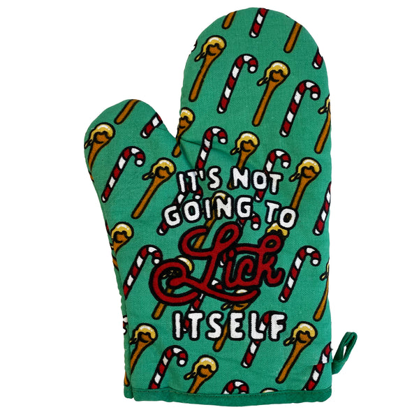 It's Not Going To Lick Itself Oven Mitt Funny Christmas Candycane Beater Cooking Kitchen Glove